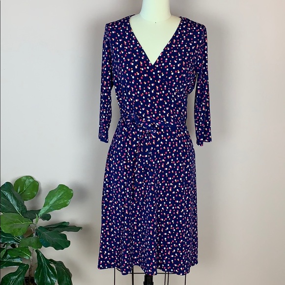 Leota Dresses & Skirts - Leota Navy  Blue Faux Wrap Dress Size Medium